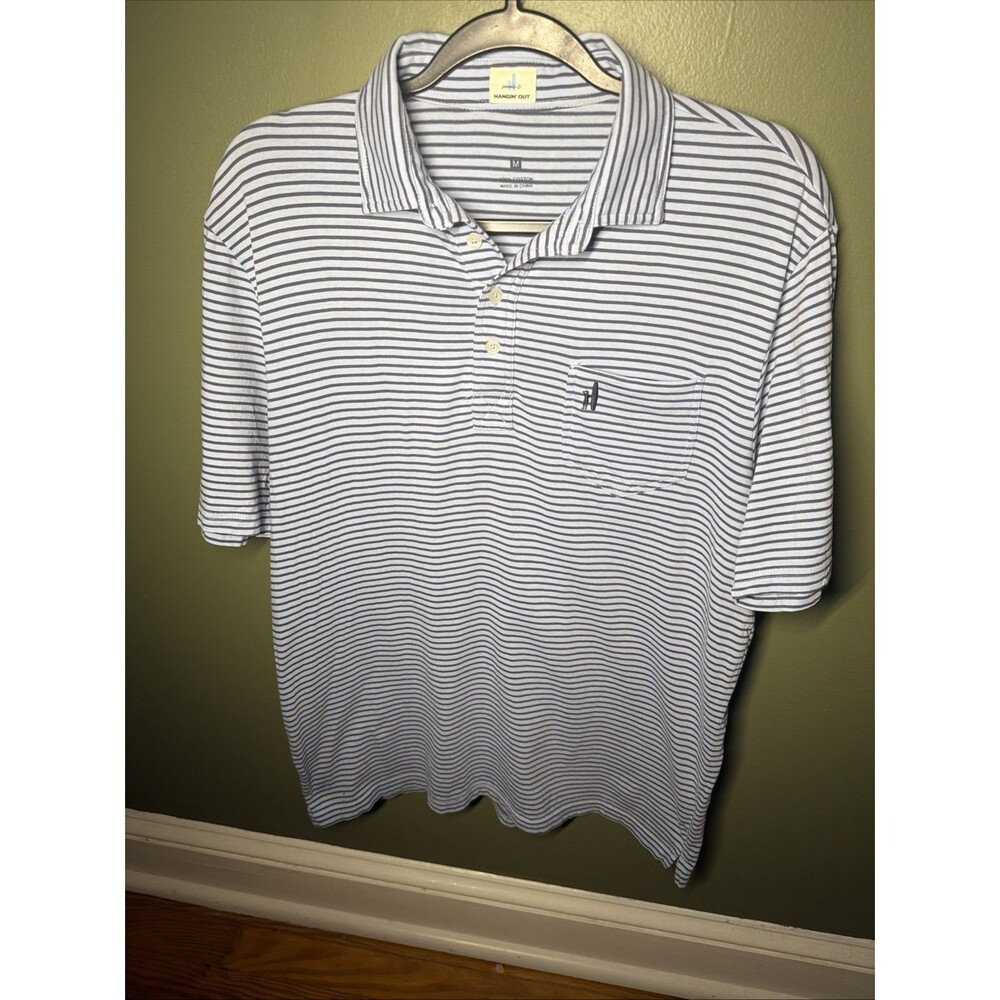 JOHNNIE-O $89 THE ORIGINAL DANTE STRIPE POLO SHIRT IN COVE SZ Medium